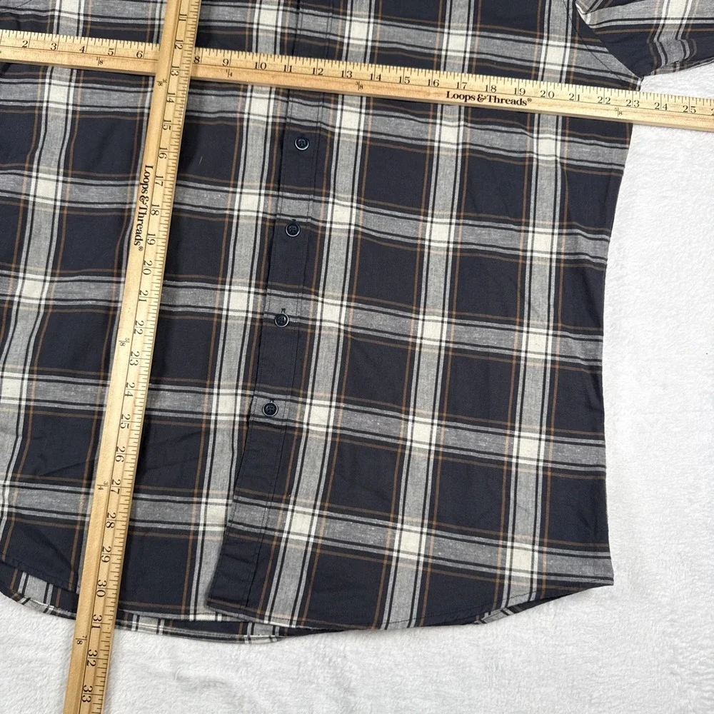 Rodd & Gunn Button-Up Shirt Stress Plaid Long Sleeve Sports Fit Woven n Italy XL